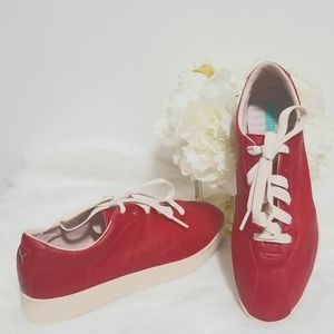 PUMA Red Leather Sneakers